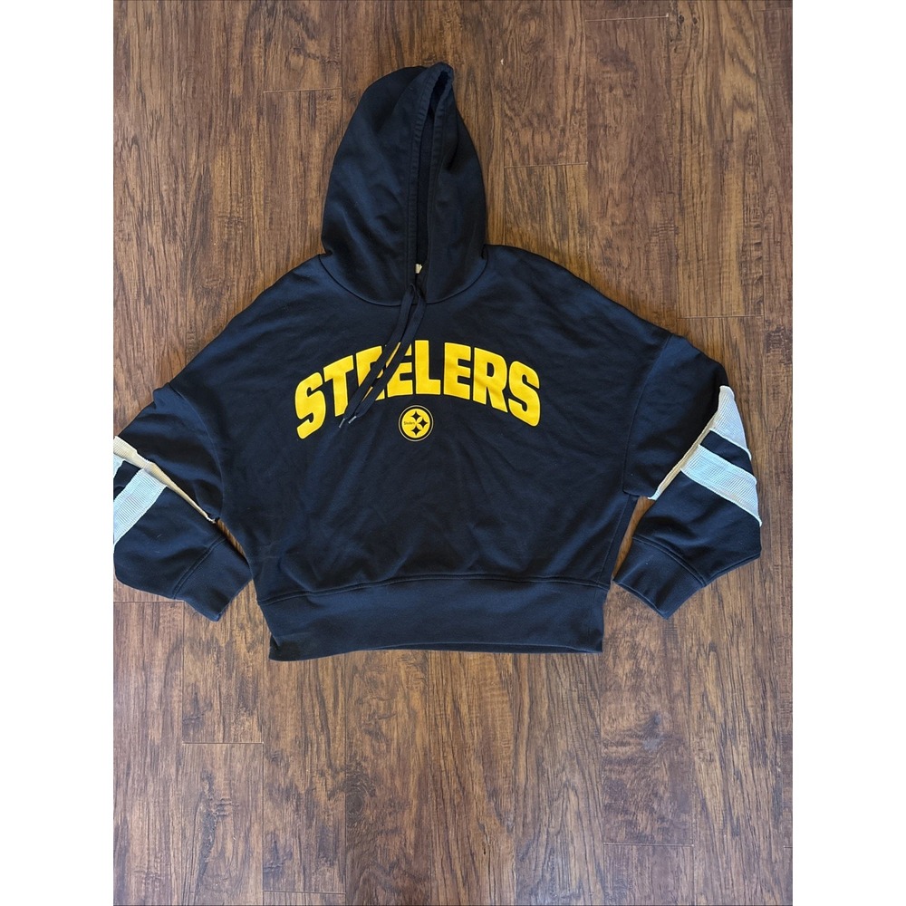 Pittsburgh Steelers NFL‎ Junk Food Brand Women's Cropped Pullover Hoodie XXLarge